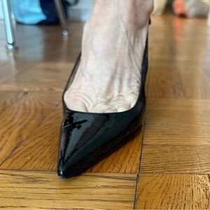 Dolce & Gabbana High Heel Sling backs Black Patent. Size  38.5. Made in Italy.